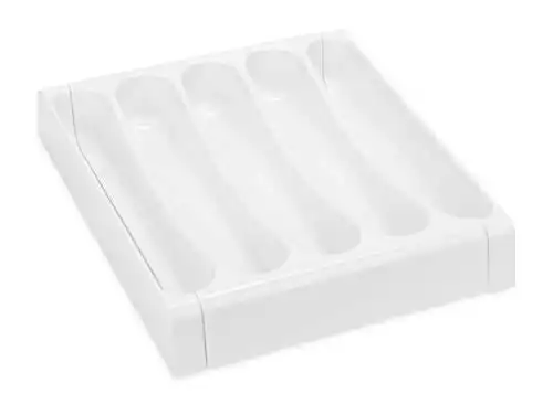 Camco Adjustable Cutlery Tray - Designed for RV and Compact Kitchen Drawers , Adjusts between 9" and 13" for An Easy Custom Fit -White (43503)