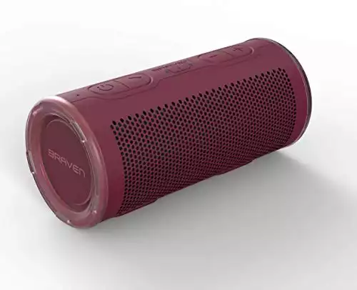 Braven 604202613 BRV-360 - Waterproof Portable Speaker - Bluetooth Wireless Technology - 360 Degree Speaker - Red