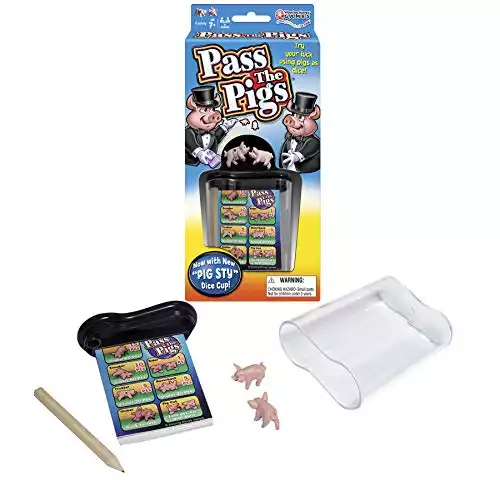 Pass The Pigs by Winning Moves Games USA, a Hilarious Pig Dice Game, Best Seller for Over 40 Years, for 2 or more Players, Ages 7+ (1046)