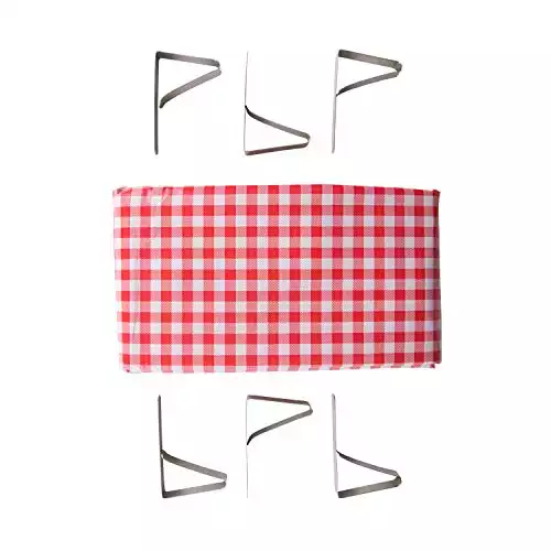 Stansport Picnic Table Cloth with Clamps Combo Pack - Rectangle - Polyurethane - Red White