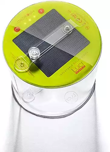 MPOWERD Luci Outdoor 2.0: Solar Inflatable Lantern, 75 Lumens, Clear Finish with White LEDs, Lasts Up to 24 hrs, Waterproof, Camping, Backpacking, Travel and Emergency Kits