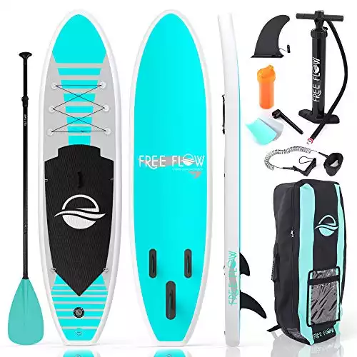 SereneLife Inflatable Stand Up Paddle Board (6 Inches Thick) with Premium SUP Accessories & Carry Bag | Wide Stance, Bottom Fin for Paddling, Surf Control, Non-Slip Deck | Youth & Adult Standi...